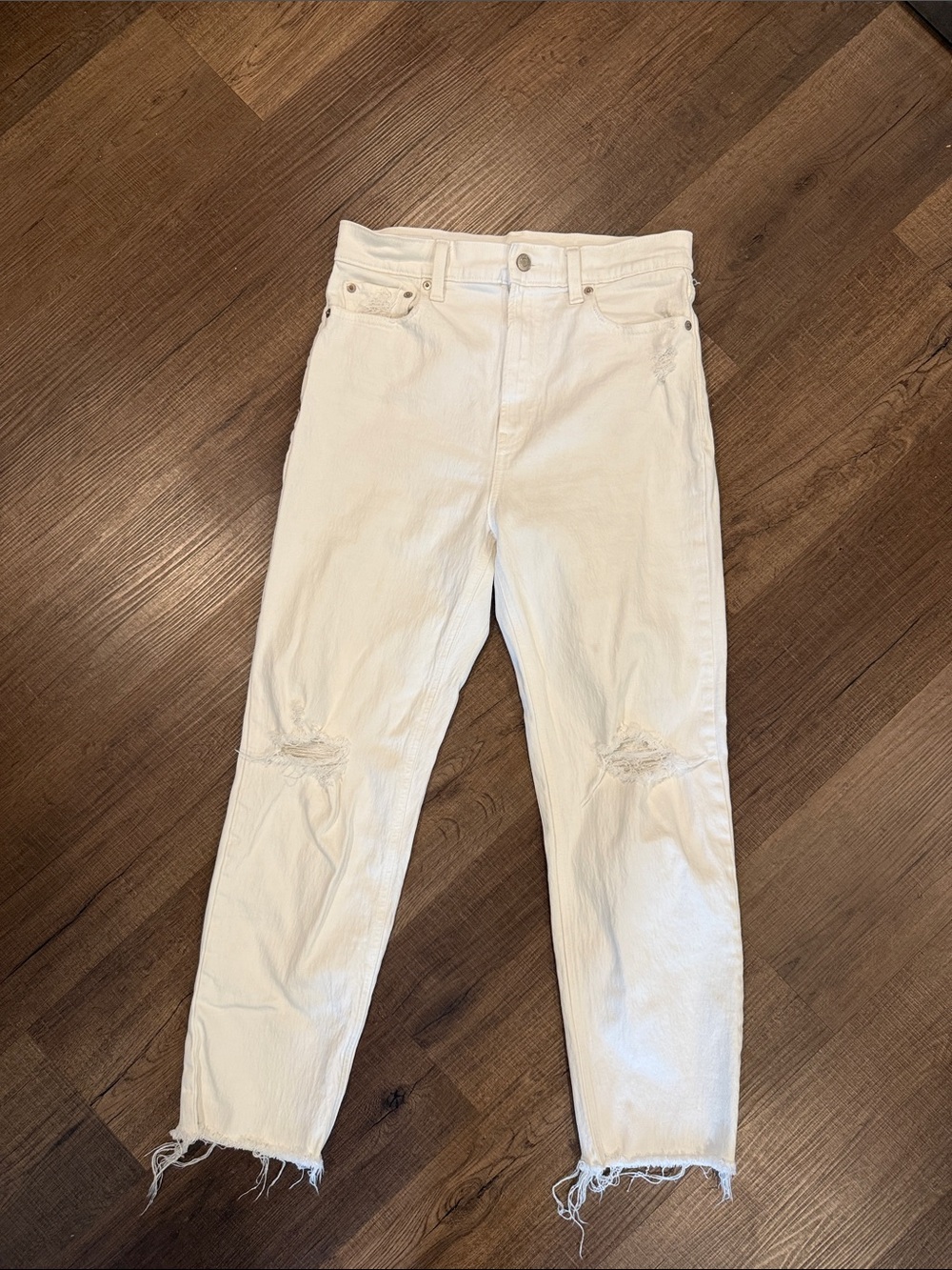 GAP cheeky Straight high rise white jeans